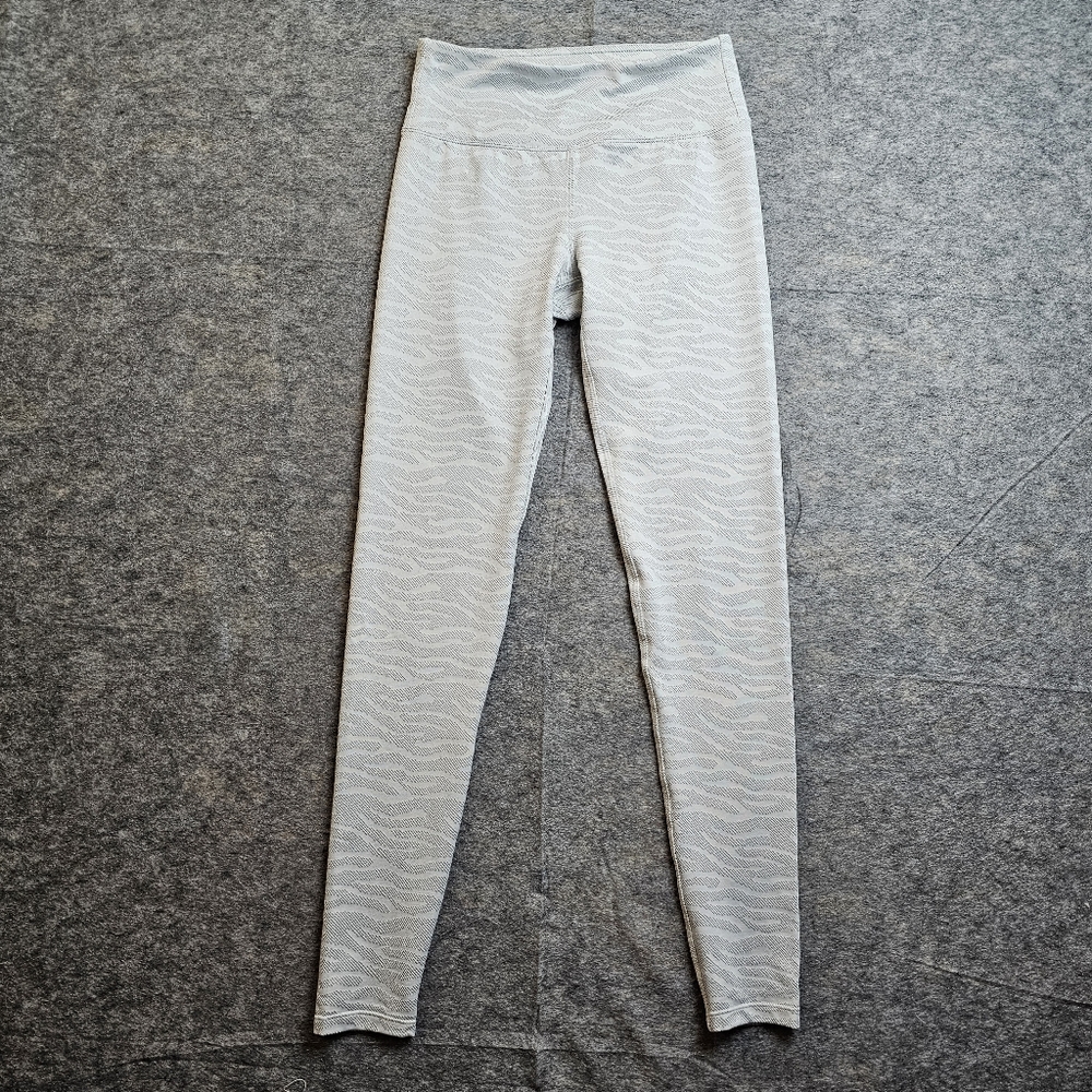 Kyodan Leggings Yoga Workout size XS White Gray Jacquard